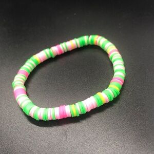 Kiwi Pink Stackable Clay Bead Bracelet